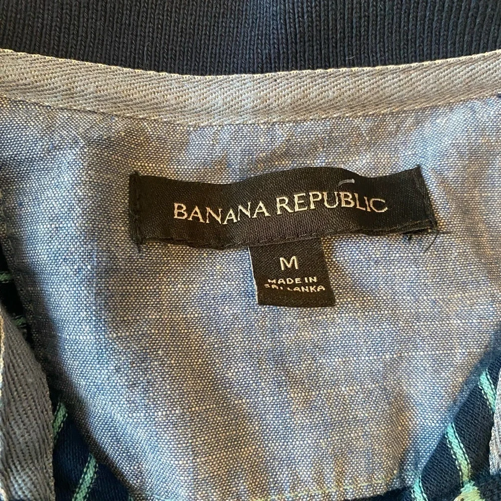 Banana Republic Blue Striped Polo Shirt
